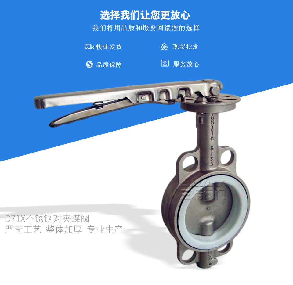 D71X不銹鋼對夾蝶閥