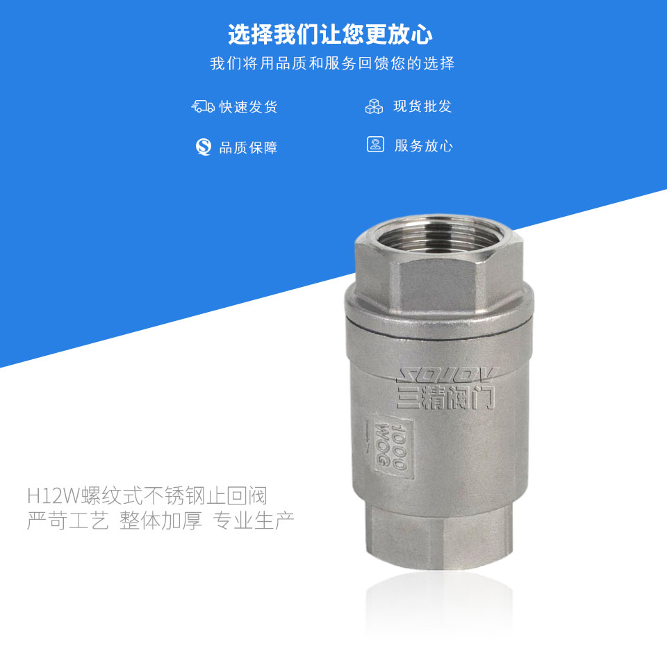 H12W螺紋式不銹鋼止回閥 H12W螺紋式不銹鋼止回閥